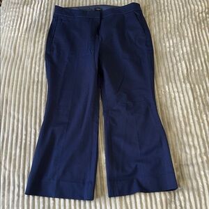 J. Crew Factory Kelsey Cropped Cotton Blend Flare Dress Pants / 12P / Navy